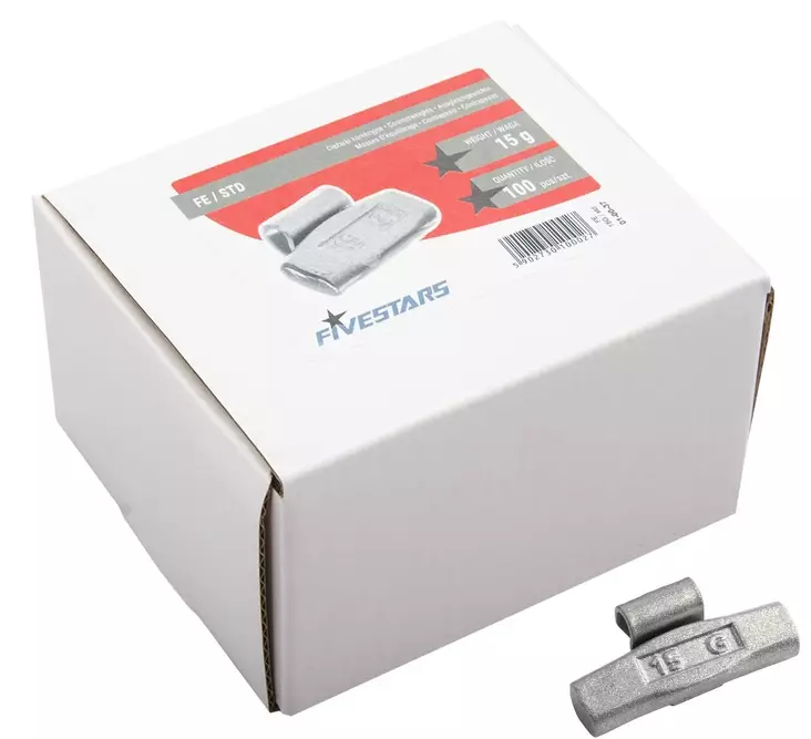 15 g lyöntipaino peltivanteelle ZN/FE, 100 KPL - Rengaspainot - 130 - 1