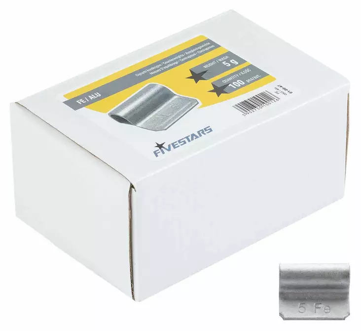 5 g lyöntipaino alumiinivanteelle ZN/FE, 100 KPL - Rengaspainot - 170 - 1