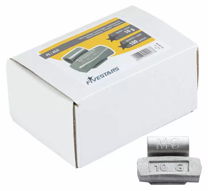 10 g lyöntipaino alumiinivanteelle ZN/FE, 100 KPL - Rengaspainot - 171 - 1