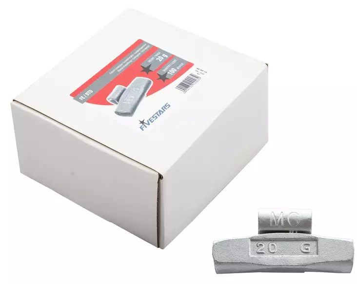 20 g lyöntipaino peltivanteelle ZN/FE, 100 KPL - Rengaspainot - 131 - 1