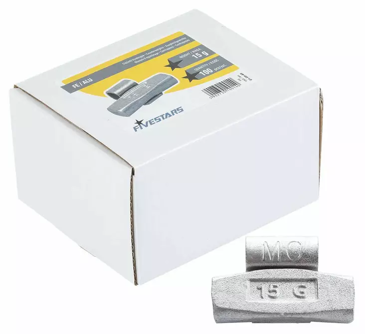 15 g lyöntipaino alumiinivanteelle ZN/FE, 100 KPL - Rengaspainot - 172 - 1