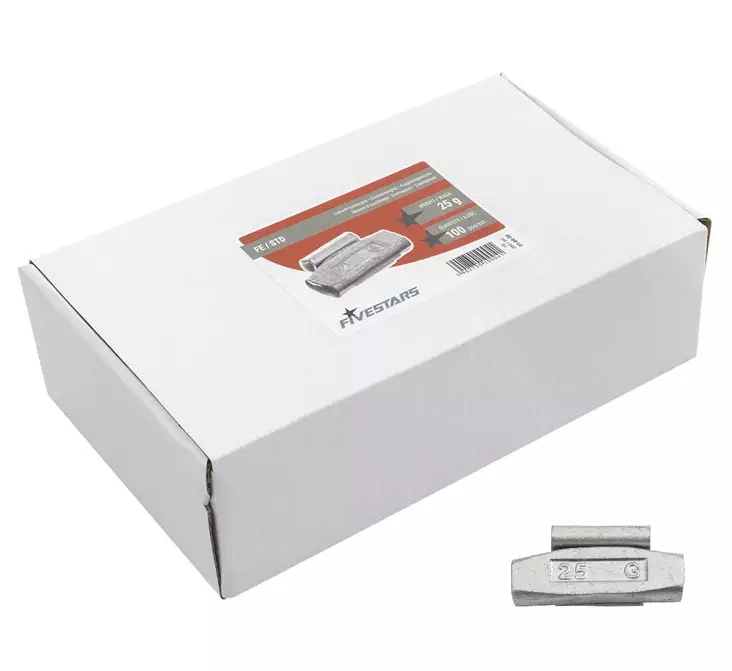 25 g lyöntipaino peltivanteelle ZN/FE, 100 KPL - Rengaspainot - 132 - 1