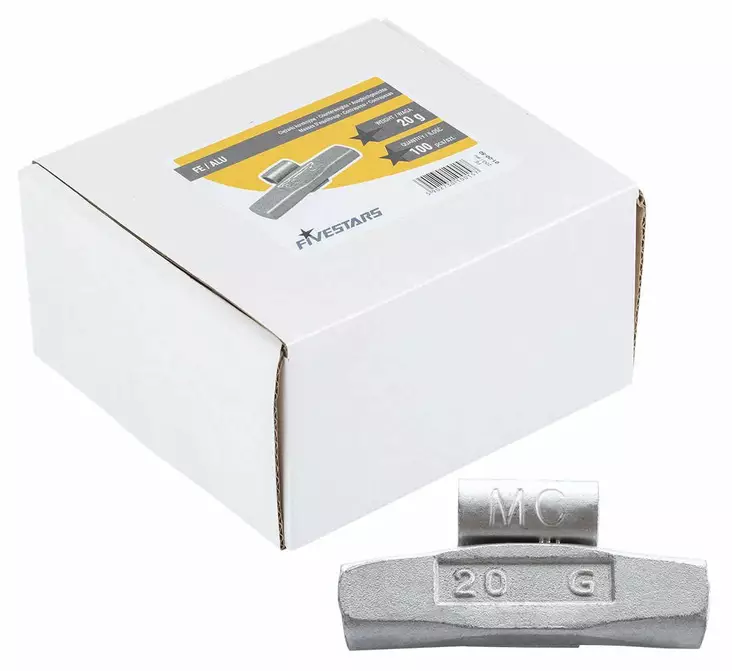 20 g lyöntipaino alumiinivanteelle ZN/FE, 100 KPL - Rengaspainot - 173 - 1