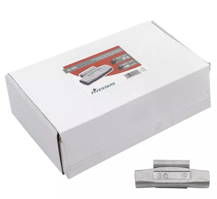 30 g lyöntipaino peltivanteelle ZN/FE, 100 KPL - Rengaspainot - 133 - 1