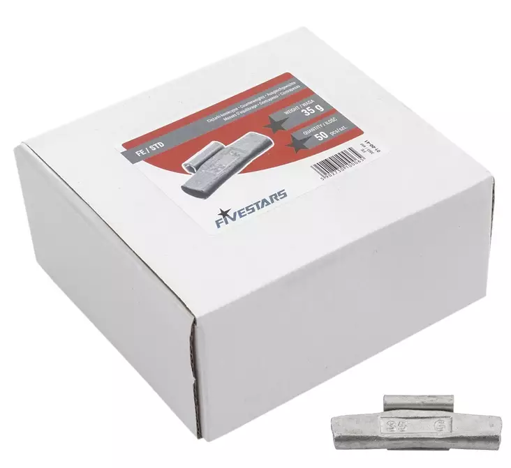 35 g lyöntipaino peltivanteelle ZN/FE, 50 KPL - Rengaspainot - 134 - 1