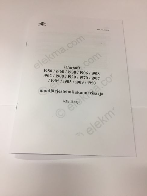 ICarSoft suomenkielinen käyttöohje i9-sarja (poislukien i910) - Vikakoodinlukijoiden varaosat - 986 - 1