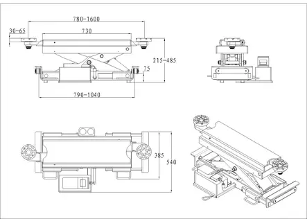 TUHA TN-030 paineilmatoiminen kevennin, 3000kg - 4-pilarinostimet - 838 - 2