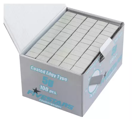 Vaaleanharmaa liimapaino, FE 5g/60g liuskoilla 100kpl - Liimapainot - 1239 - 2