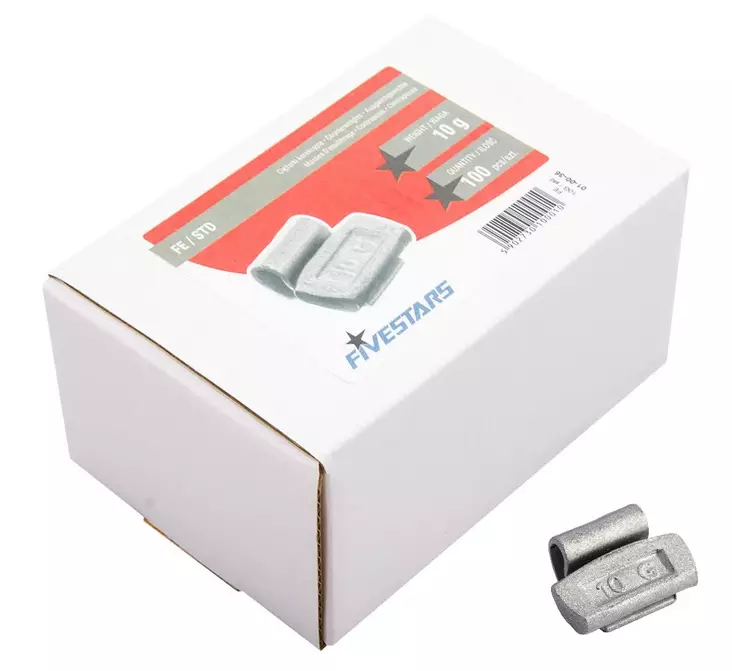 10 g lyöntipaino peltivanteelle ZN/FE, 100 KPL - Rengaspainot - 129 - 1