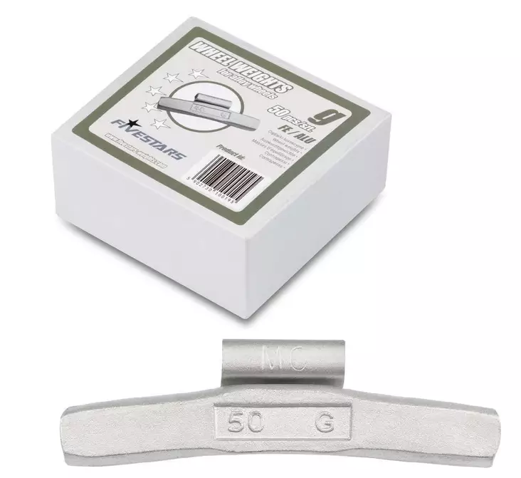 50 g lyöntipaino alumiinivanteelle ZN/FE, 50 KPL - Rengaspainot - 179 - 1